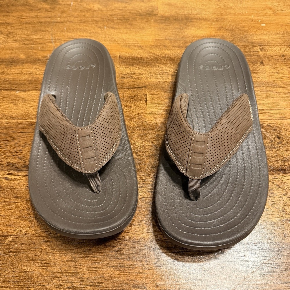 Crocs Bogota Flip Flops Sandals Brown Men's Size 8